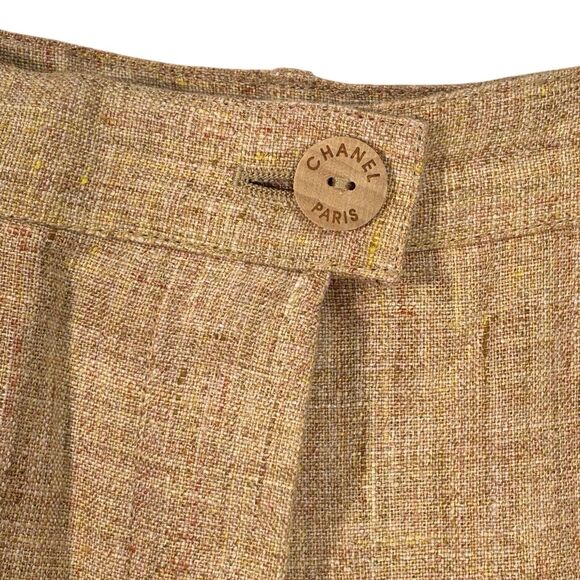 Chanel Identification Vintage Linen Pants Tan Women’s 44 US 12 Cruise 2000 - Picture 4 of 14